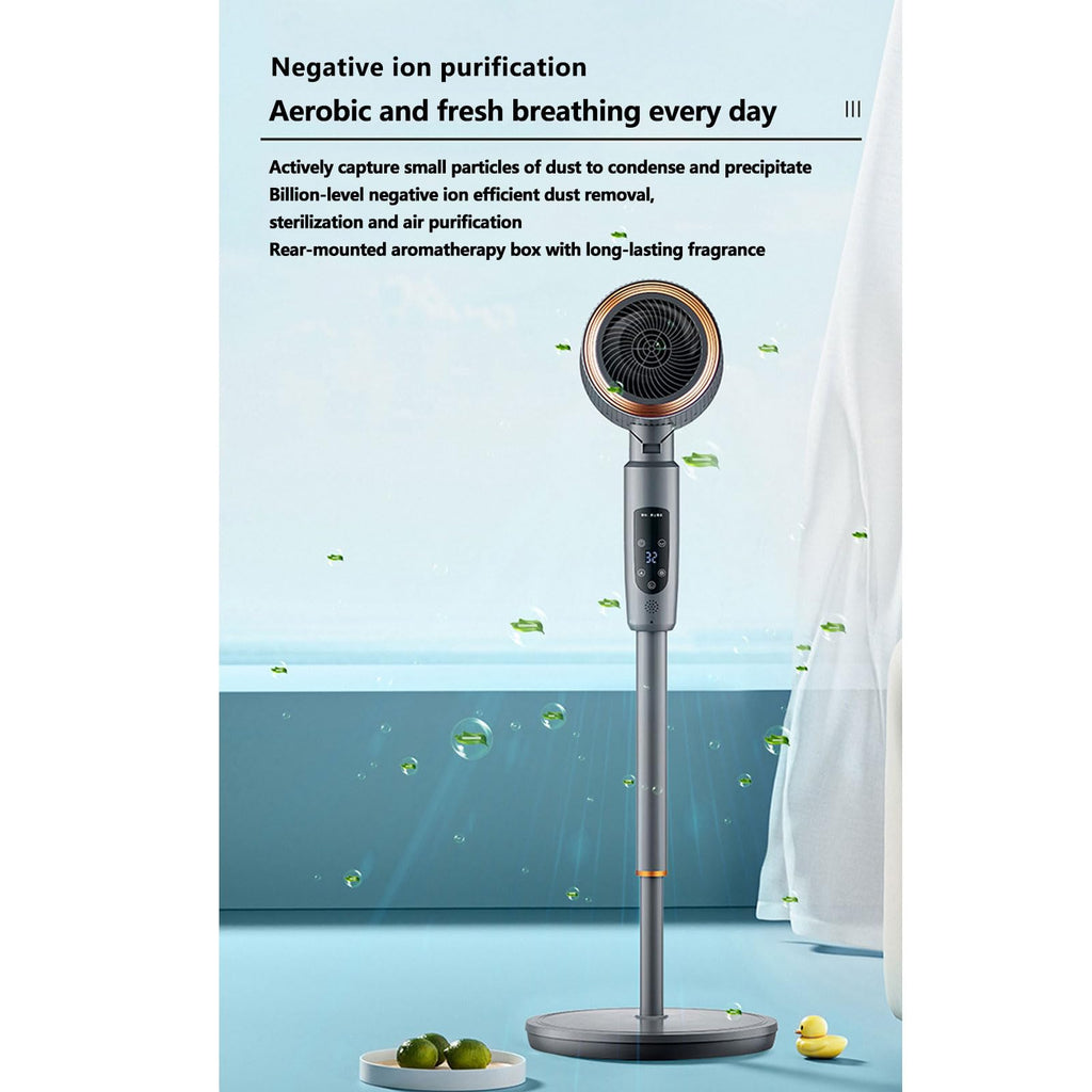 Vertical Household Heater, Large Area Heating Circulation Fan Heating and Cooling Heater Energy-Saving High-Power 45° Manual Adjustment Up and Down, remote control model,B