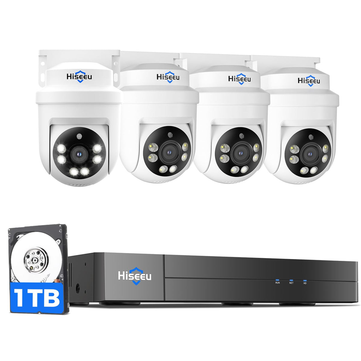 Hiseeu 3K Wired Outdoor Security Camera System 8 Channel with Audio