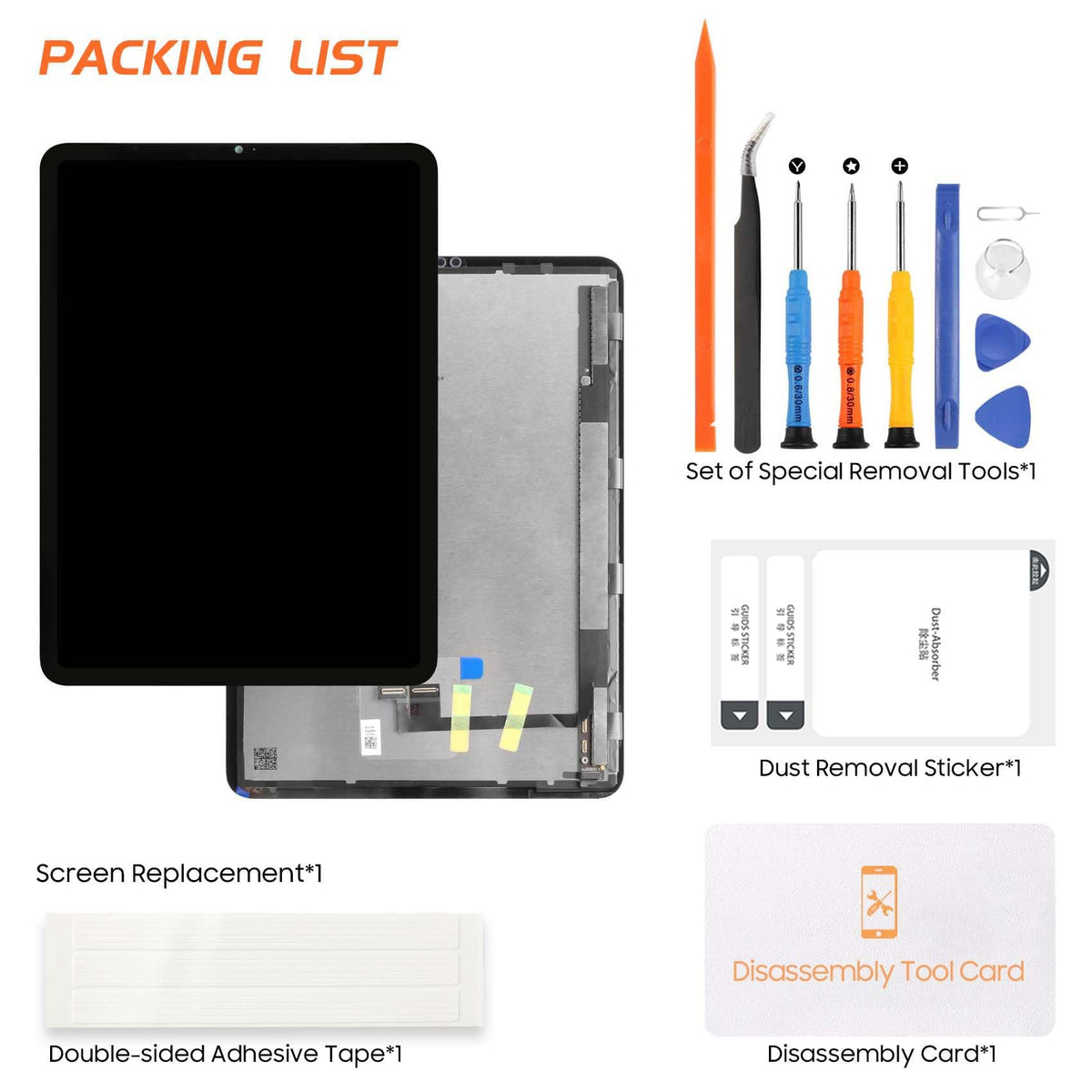 Screen Replacement for iPad Pro 11 3rd Gen 2021 4th Gen 2022 LCD Display A2377 A2459 A2301 A2460 A2435 A2759 A2761 A2762 Digitizer Touch Assembly Repair Kits