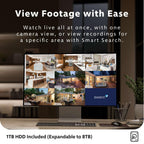 Swann Home/Business Wired DVR, 1080p Full HD Security Camera System, 8 Channels, 8 Cameras Indoor/Outdoor, 1TB HDD Storage, Color Night Vision, Sensor Spotlights, 24/7 Recording