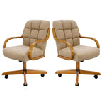 D9520 6pc Swivel Tilt Kitchen Dining Chair - Taupe-Chestnut