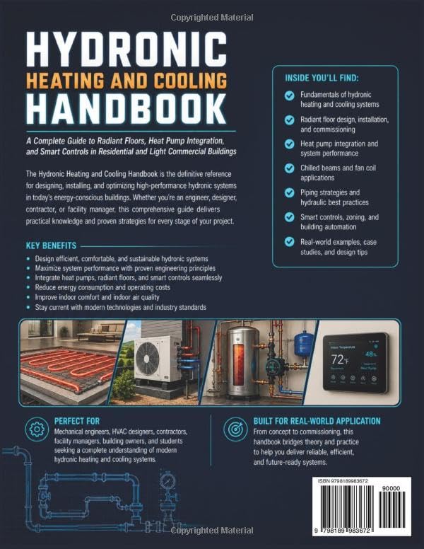 HYDRONIC HEATING AND COOLING HANDBOOK: A Complete Guide to Radiant Floors, Heat Pump Integration, and Smart Controls in Residential and Light Commercial Buildings