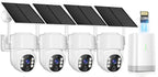 Security Cameras Wireless Outdoor 5G& 2.4G, No Subscription, 2 Cam-Kit,4MP Solar Powered Home Security Cameras System With 360°PTZ,128GB Local Storage,Color Night Vision WiFi Cameras for Home Security