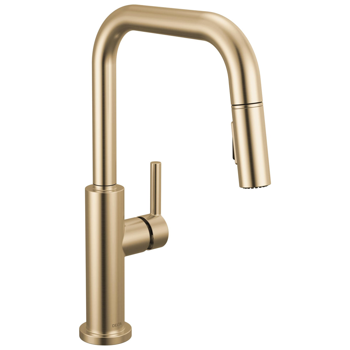 Delta Faucet Nicoli U-Spout Kitchen Faucet with Pull Down Sprayer, Brushed Nickel Kitchen Sink Faucet, Modern Kitchen Faucet, Single Hole Kitchen Faucet, Stainless Steel 19868LF-SS