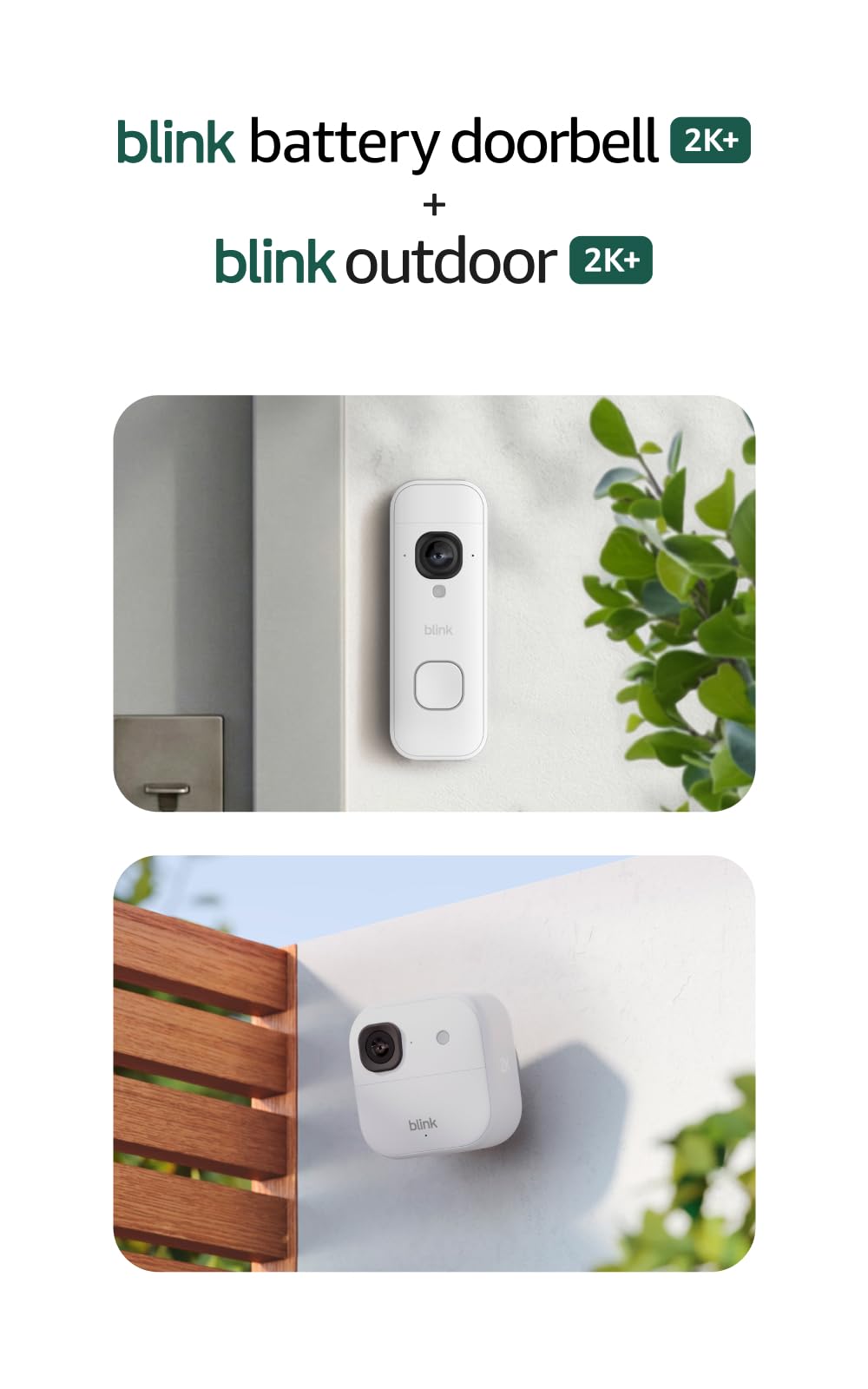 Blink Wired Doorbell 2K+ (all-new) and Outdoor 2K+ (newest model) — 2K video, enhanced audio. Sync Module Core included - 5 Cameras + Video Doorbell - (Black)