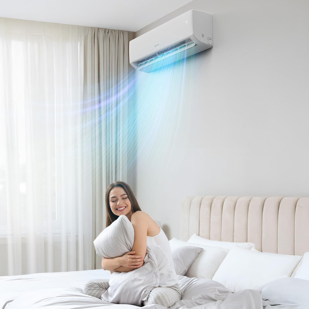 ROVSUN 9000 BTU Mini Split AC/Heating System with Inverter, 20 SEER2 Energy Saving 115V Ductless Split-System Air Conditioner with Pre-Charged Condenser, Heat Pump, Remote Control & Installation Kit