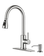 FORIOUS Touch Activated Kitchen Faucets Pull Down Sprayer, Brushed Nickel