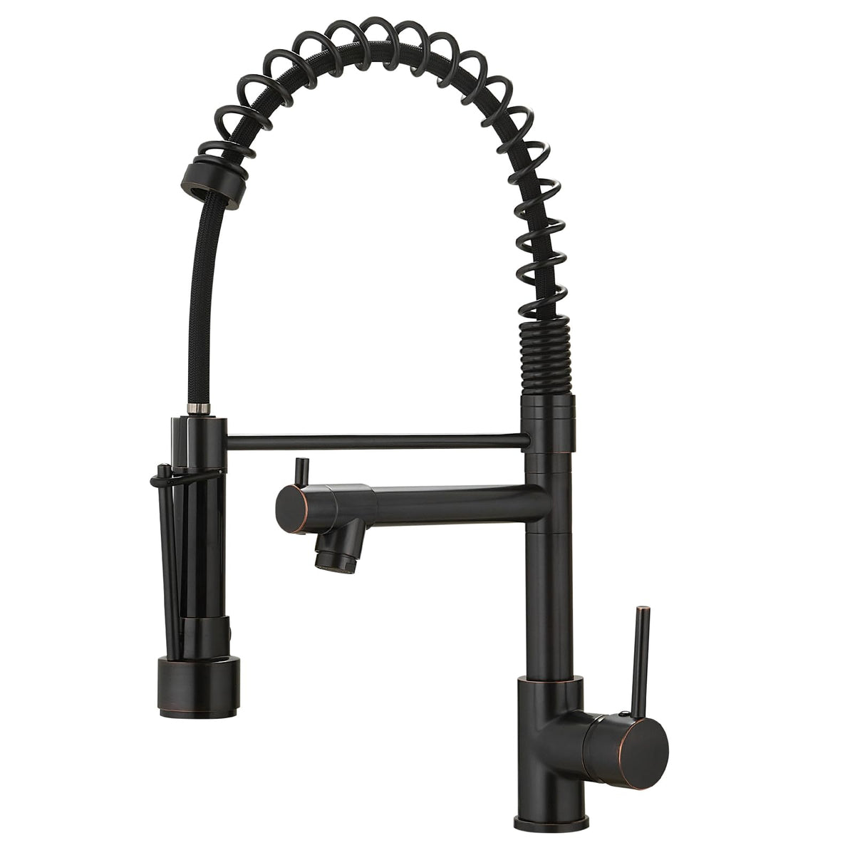 AIMADI Kitchen Faucet with Pull Down Sprayer,Matte Black Spring