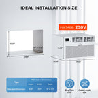 ROVSUN Smart 12000 BTU Through the Wall Air Conditioner with Heat, Wall AC Unit & Heater Combo with Remote, APP & Voice Control & Timer Function, Compatible with Alexa/Google Assistant, 230V/60Hz