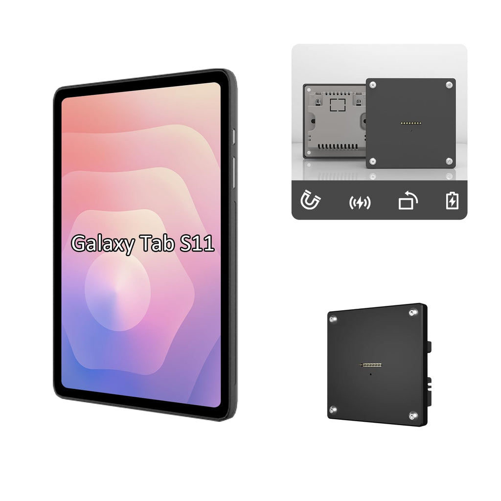 Wall Mount Charging Kit for Samsung Galaxy Tab S9 & S9 FE (10.9-inch) &S10 FE – Magnetic Tablet Wall Mount with 15W Fast Charging, Custom Protective Case, Smart Home Hub Ready, AC Powered