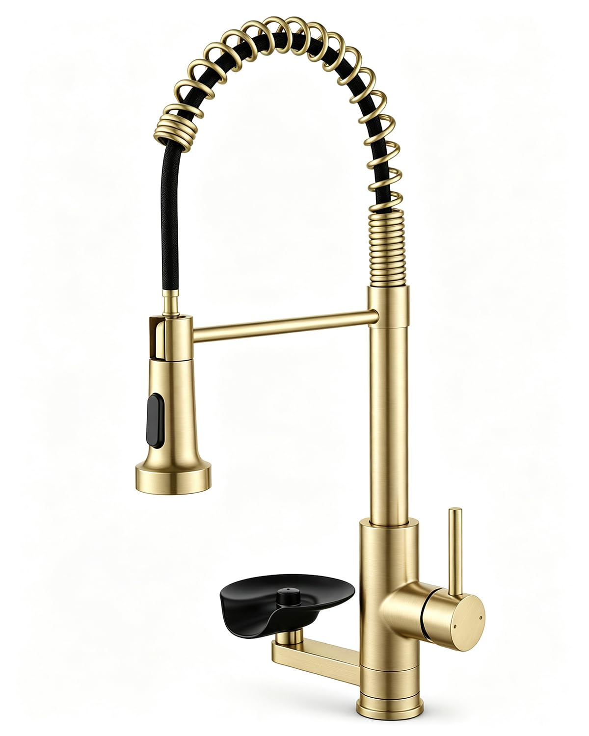 OWOFAN Touchless Pull Down Kitchen Faucet LED Light Brushed Nickel