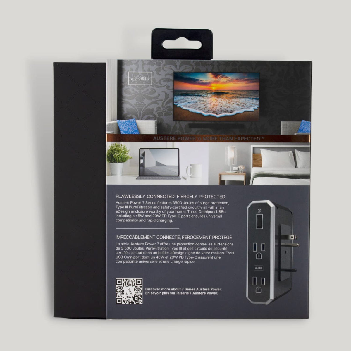 VII Series Wall Power 4 Outlet Surge Protector, 3500 Joules
