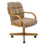 D9520 6pc Swivel Tilt Kitchen Dining Chair - Taupe-Chestnut