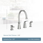 Moen Whitmore Spot Resist Stainless One-Handle High Arc Kitchen Faucet, 87044SRS