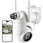 Wireless Security Camera System with 10" Touchscreen Monitor, 2K Dual Lens