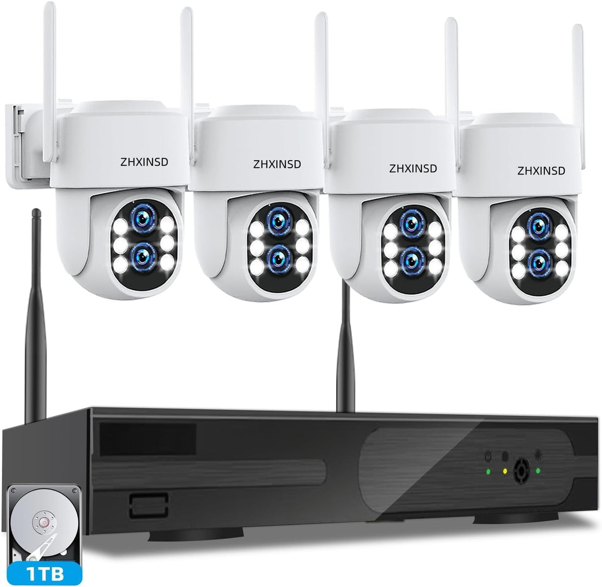 4PCS CCTV Security Camera System with 4K NVR