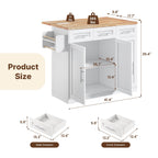 Dripex 41.5'' Kitchen Island with Power Outlet, Trash Cabinet & Storage