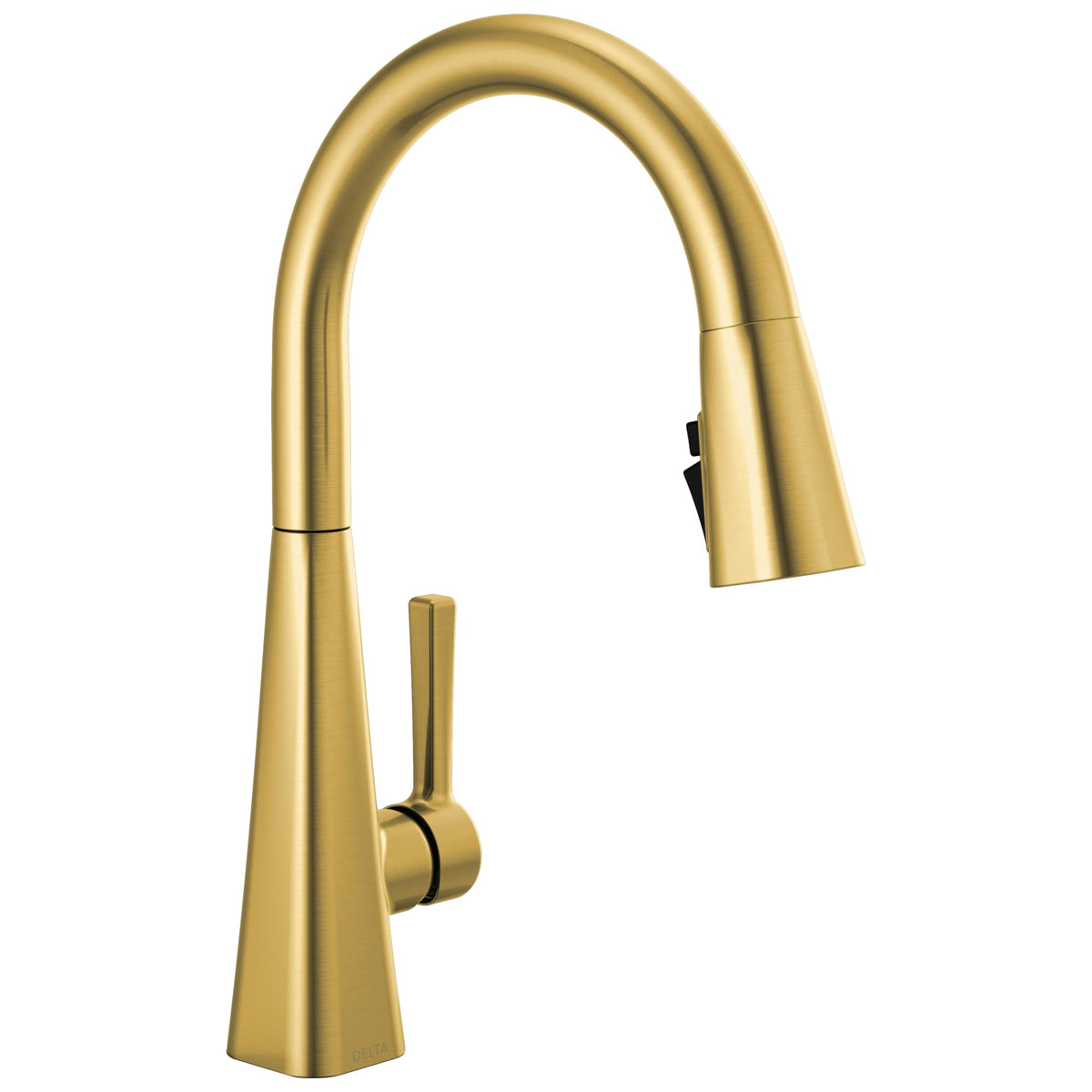 Delta Lenta Brushed Nickel Touch Kitchen Faucet with Pull Down Sprayer, Modern Single Hole Touch On Kitchen Sink Faucet, Single Handle, SpotShield Stainless 19802TZ-SP-DST