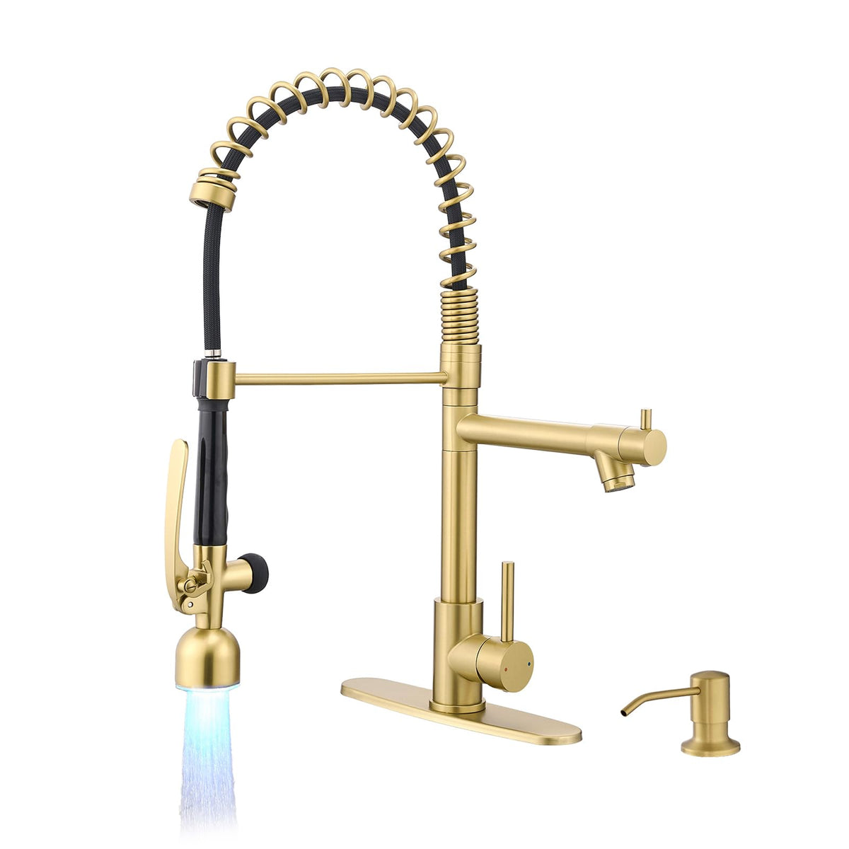 Fapully Chrome Kitchen Faucet with Sprayer,Commercial Faucet