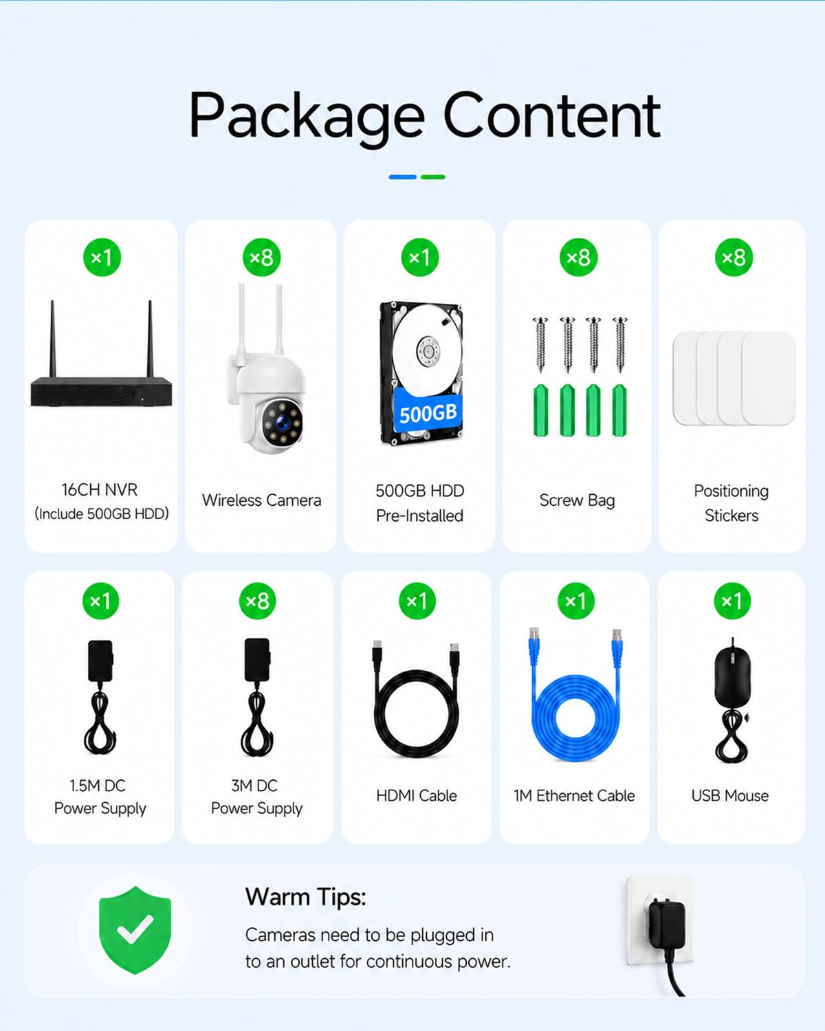 CAMCAMP Wireless Security Camera System 8 Security Cameras Wireless Outdoor