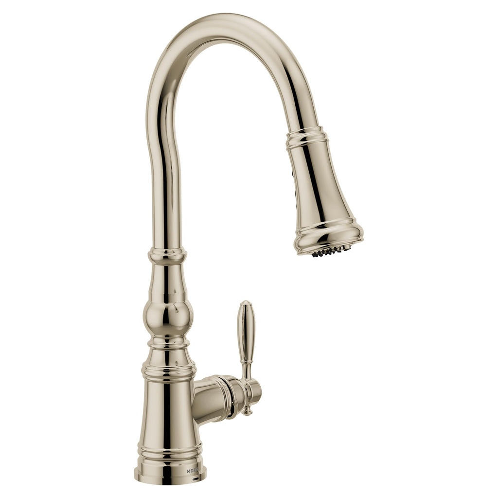 Moen S73004NL Weymouth Polished Nickel Pulldown Kitchen Faucet