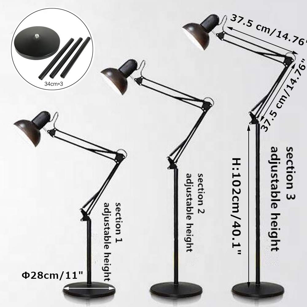 Light Stand Floor Lamp Accessories and Parts Replacement Desktop Universal Portable Adjustable Secure Antitheft Tablet pc Floor Mount Kiosk Boot Stand Holder for Pad DIY,Black
