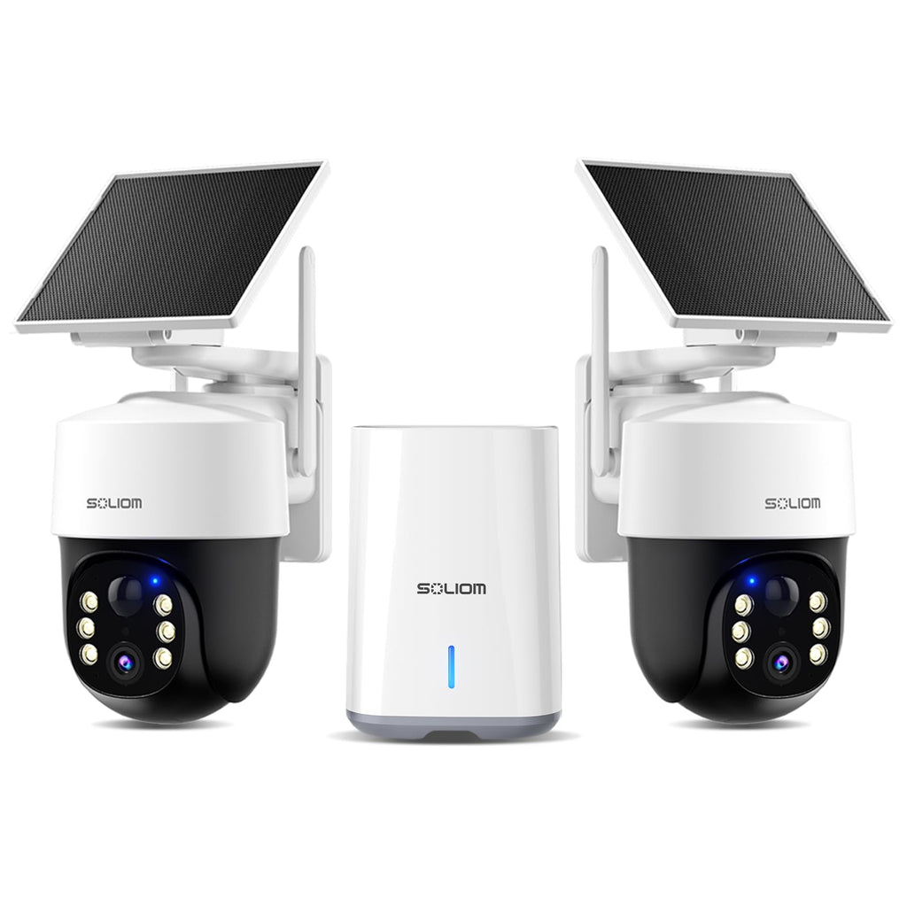 SOLIOM 4K Solar Security Cameras Wireless Outdoor System, 4-Cam Kit
