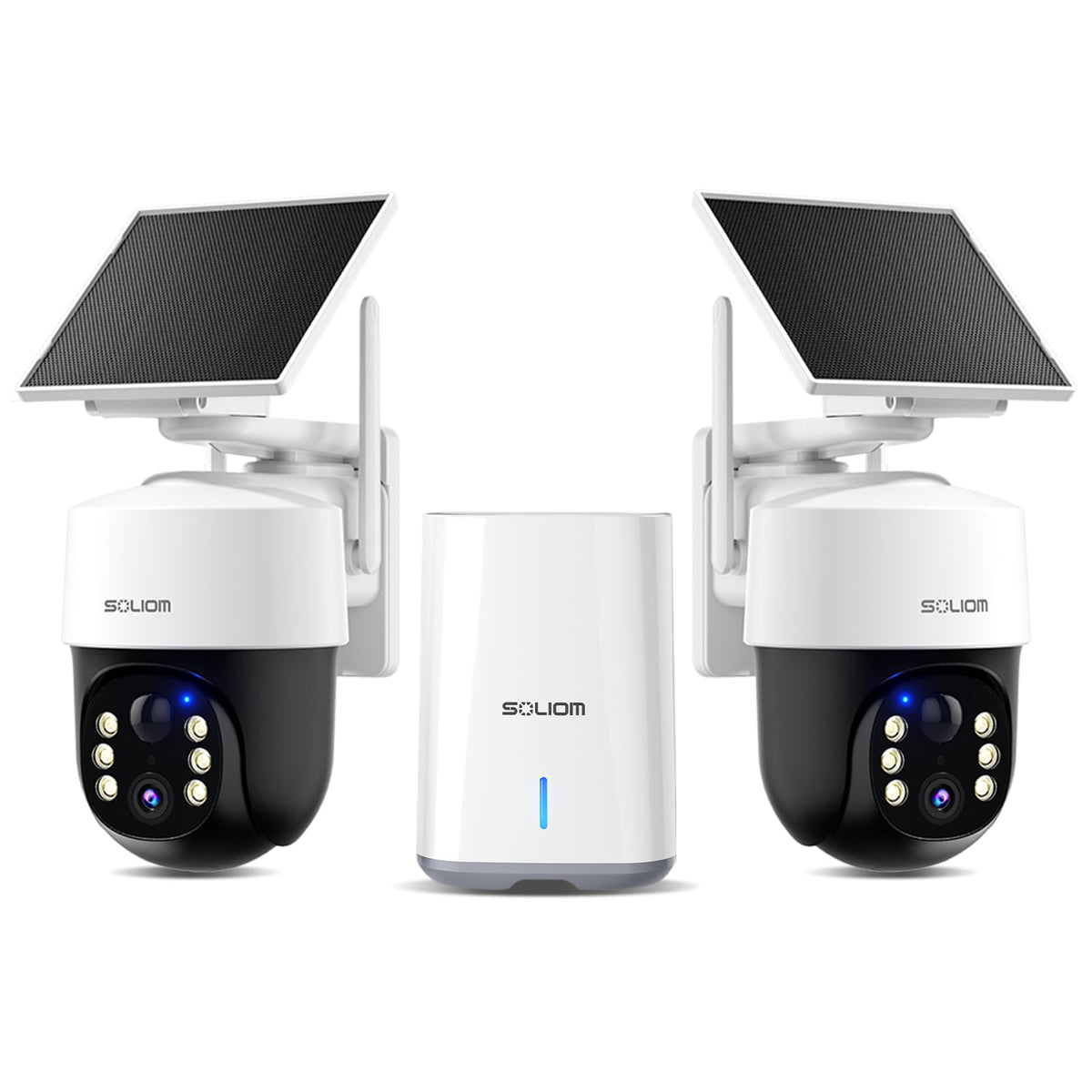 SOLIOM 4K Solar Security Cameras Wireless Outdoor System, 4-Cam Kit