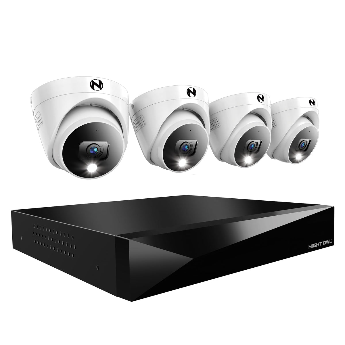 Night Owl 12-Ch Wired DVR System, 4 2K Cams, 2TB HDD, 2-Way Audio