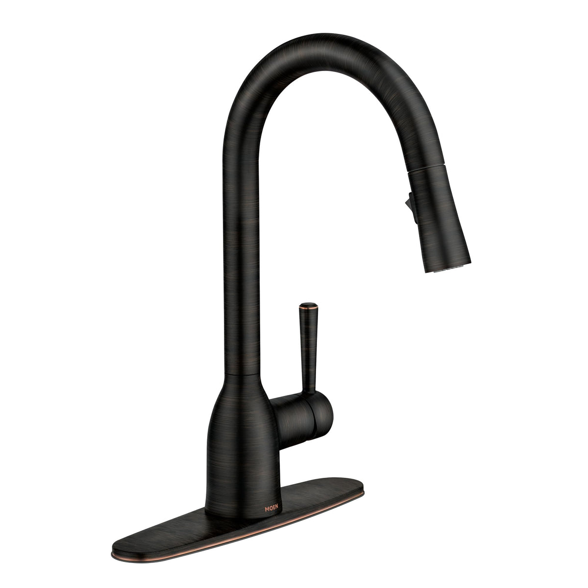 Moen Adler Matte Black One-Handle High Arc Kitchen Sink Faucet with Power Clean, Modern Kitchen Faucet with Pull Down Sprayer, 87233BL