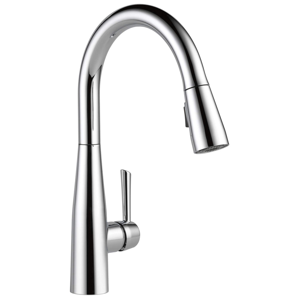 Delta Essa Matte Black Touch Kitchen Faucet with Pull Down Sprayer, Modern Single Hole Touch On Kitchen Sink Faucet, Single Handle, Matte Black 9113T-BL-DST