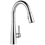 Delta Essa Matte Black Touch Kitchen Faucet with Pull Down Sprayer, Modern Single Hole Touch On Kitchen Sink Faucet, Single Handle, Matte Black 9113T-BL-DST