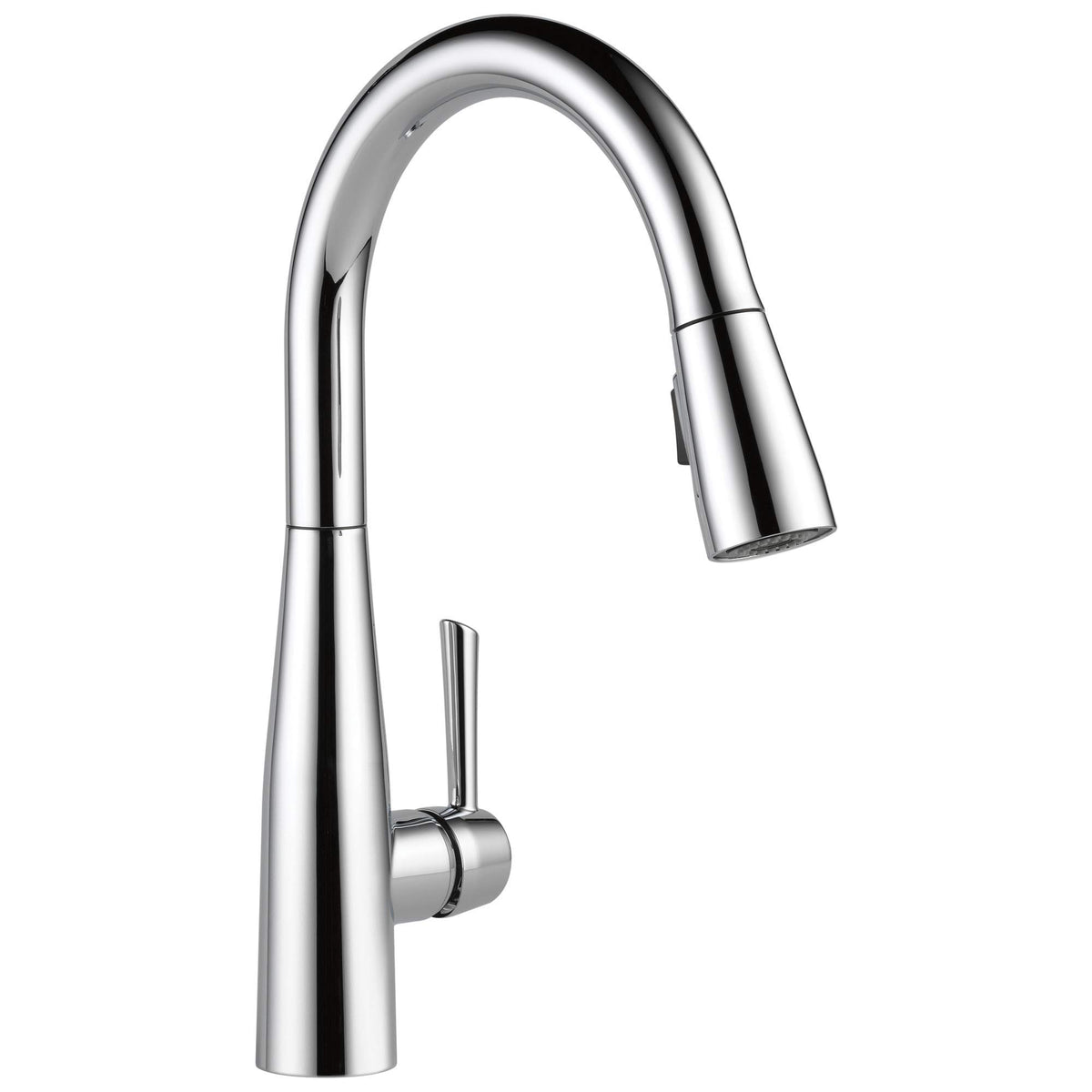 Delta Essa Matte Black Touch Kitchen Faucet with Pull Down Sprayer, Modern Single Hole Touch On Kitchen Sink Faucet, Single Handle, Matte Black 9113T-BL-DST