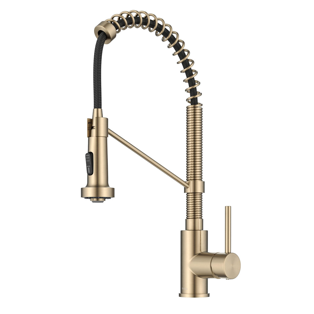 KRAUS Matte Black Black Stainless Pull Down Kitchen Faucet KPF-1610MBSB