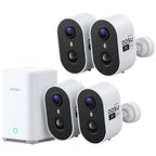 aosu 2K Battery Security Cameras Wireless Outdoor System, 4-Cam-Kit