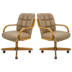 D9520 6pc Swivel Tilt Kitchen Dining Chair - Taupe-Chestnut