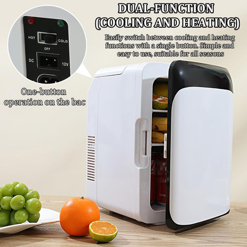 10-Liter Electric Mini-Fridge, Outdoor/Car Freezer, Cosmetics/Breast Milk/Medicine Cooler, 12V Portable Hot/Cold Box, Cooling And Heating