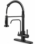 OWOFAN Touchless Pull Down Kitchen Faucet LED Light Brushed Nickel