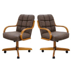 D9520 6pc Swivel Tilt Kitchen Dining Chair - Taupe-Chestnut