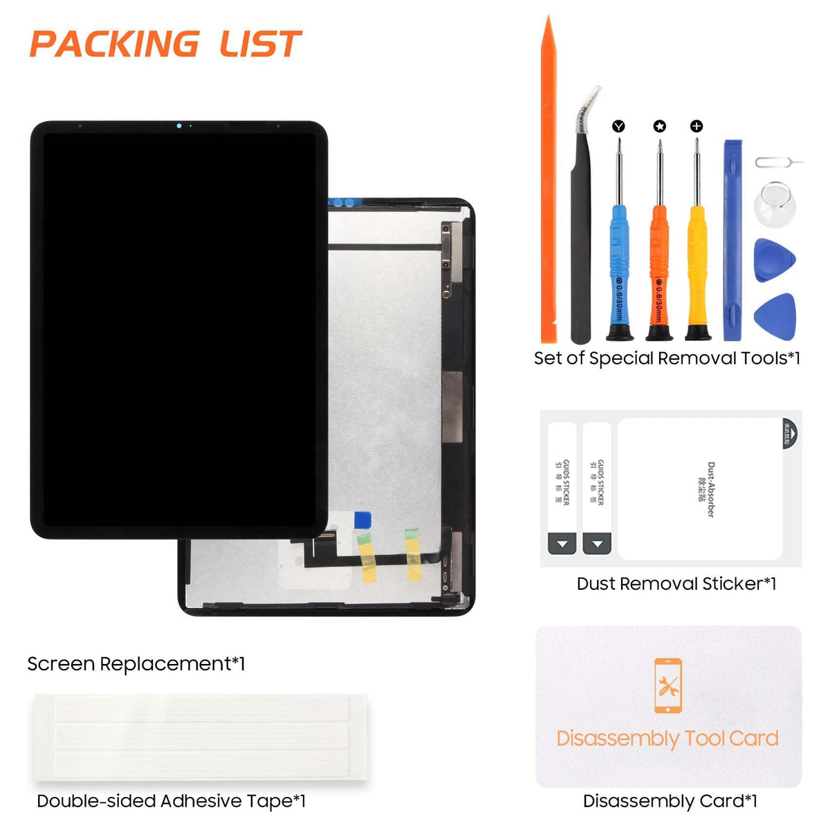 for iPad Pro 11 1st Screen Replacement for iPad Pro 11 1st/ 2nd Gen 2020 LCD Display A1980 A2013 A2068 A2228 A2228 Digitizer Touch Assembly Repair Parts