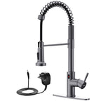 GIMILI Matte Black Touchless Kitchen Faucet with Spring Pull Down Sprayer