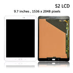 9.7-inch AMOLED Tablet Display LCD Touch Screen Assembly, Compatible for Samsung, Compatible for Tab, S2 T810 T815 T813 T819 Screen Replacement Parts(Black)