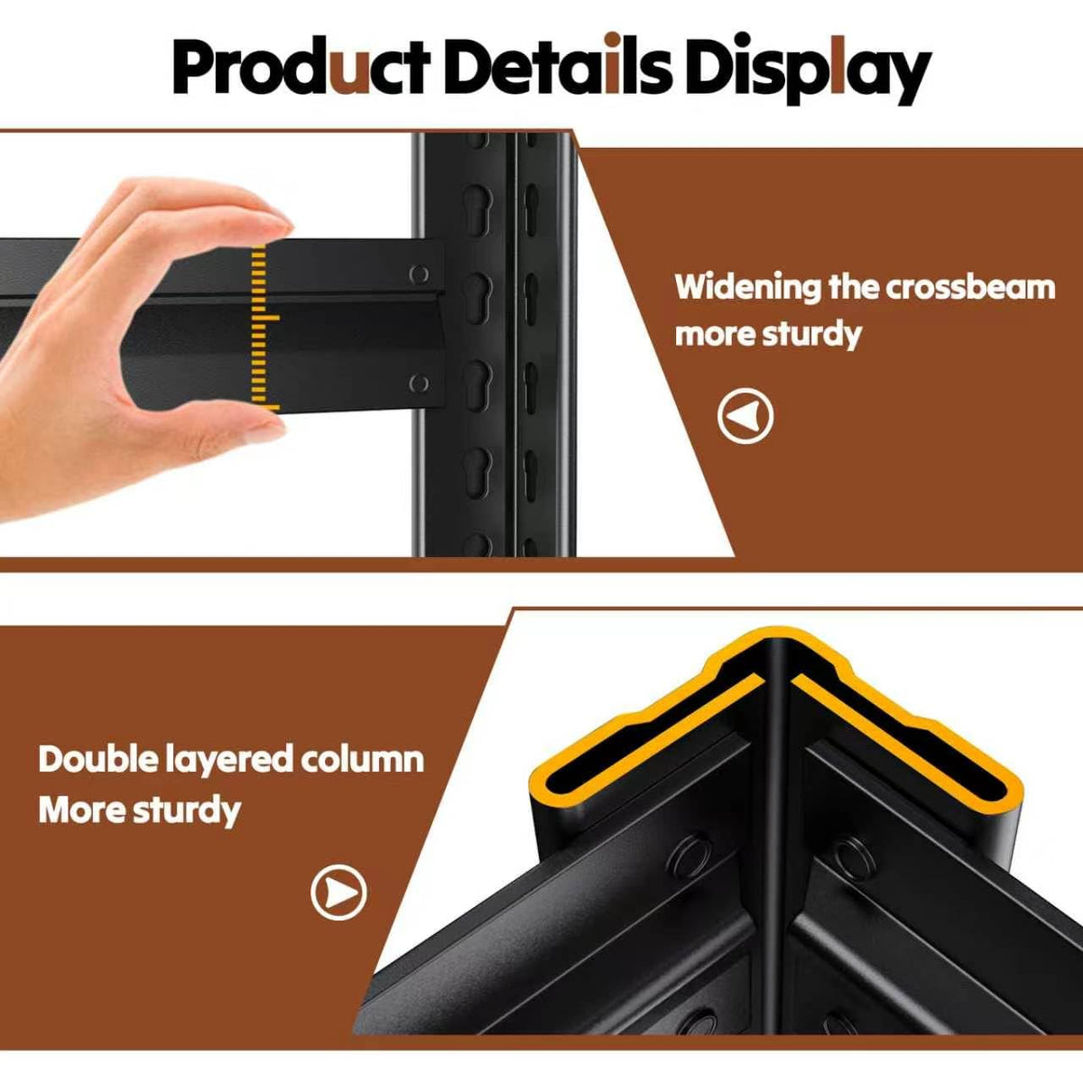 78''H Storage Shelves, Wood Garage Shelving,Adjustable Heavy Duty Shelving Unit,5T Tall Garage Shelves，Wood Metal Standing Shelf Units,Utility Rack for Kitchen 78''H*45.6''W*19.7''D,2-Pack