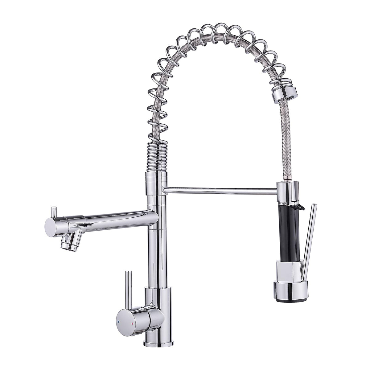 AIMADI Kitchen Faucet with Pull Down Sprayer,Matte Black Spring