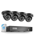 ZOSI 8 Channel 4K NVR with 8 x 5MP PoE Dome Security Camera System, 2TB HDD