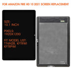 for Amazon Fire HD 10 HD10 2021 11th Gen T76N2B Screen Replacement Fire HD10 Plus T76N2P LCD Display Touch Digitizer Assembly Repair Parts with Tools
