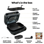 Ninja Foodi Smart 6-in-1 Indoor Grill & Air Fryer, 4 Qt, Black/Grey, FG551