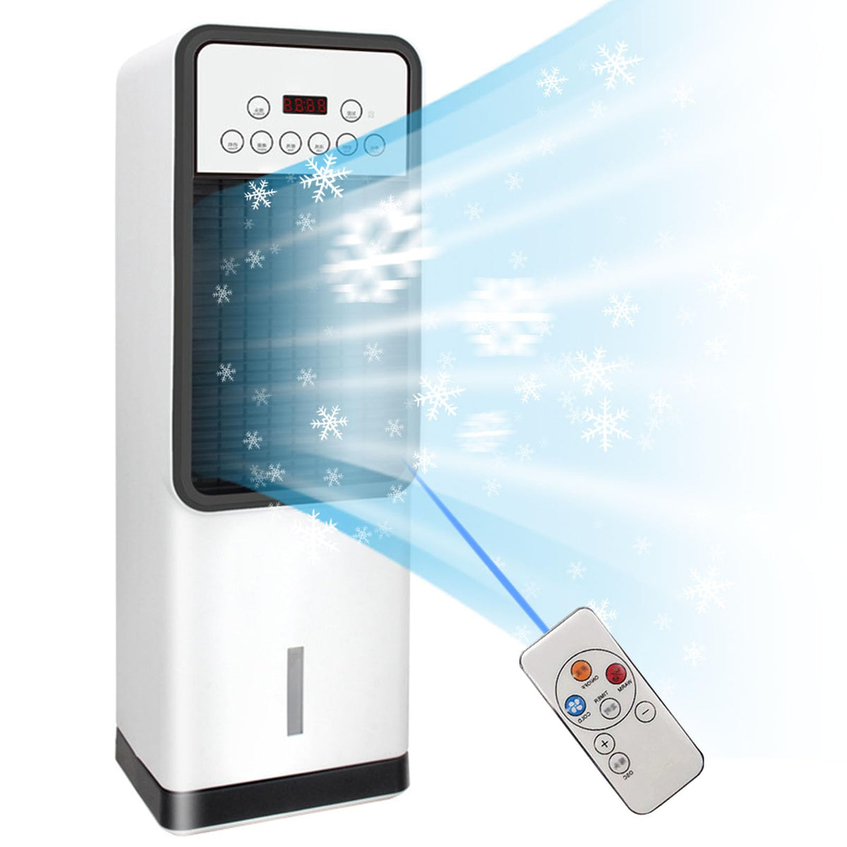 Heating And Cooling Dual-use Air Conditioning Fan, Swamp Cooler, Quiet Portable Small Fan, Portable Air Conditioners, Remote Control/Touch Screen Small Quiet Floor Fan white