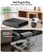 4K PoE Security Camera System Outdoor, Wired PTZ Video Surveillance Systems