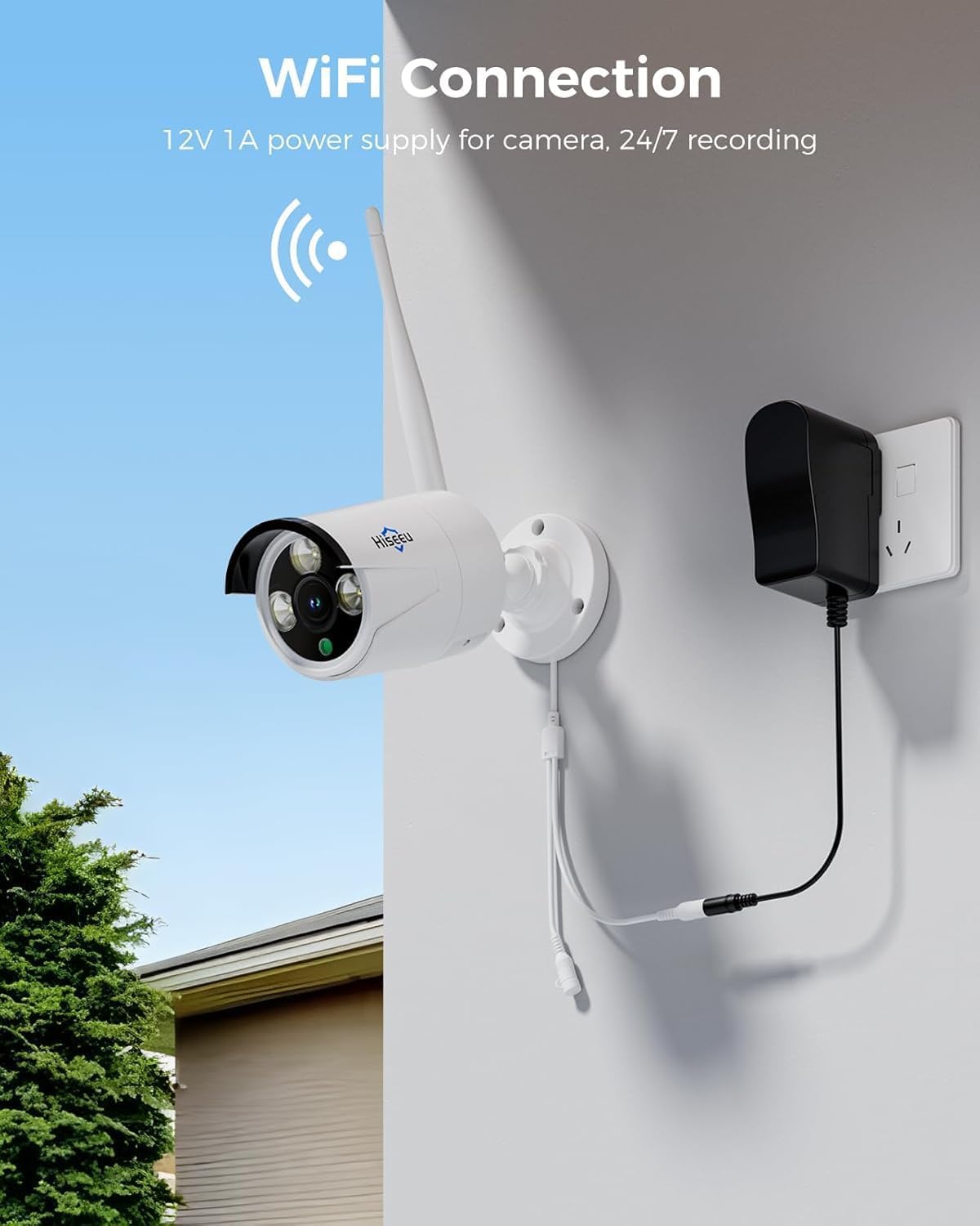 Hiseeu 4K 8MP Home Security Camera System Outdoor, 16CH NVR 4 Cam Kit